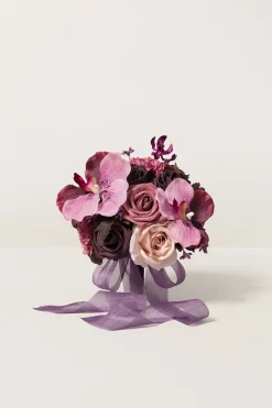 Bridesmaid Bouquet in Plum Velvet Wedding (Set of 4) | Clearance