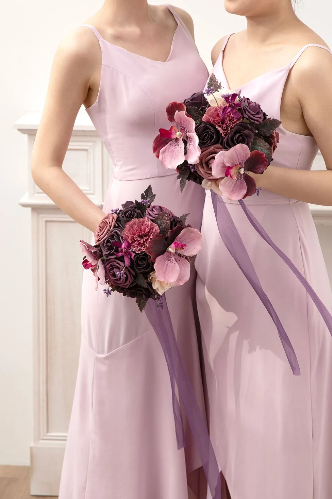 Bridesmaid Bouquet in Plum Velvet Wedding