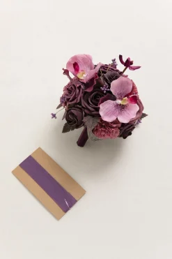 Bridesmaid Bouquet in Plum Velvet Wedding
