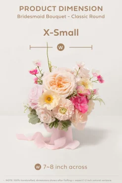 Bridesmaid Bouquet in Powder Pink & Berry Pink & Cream