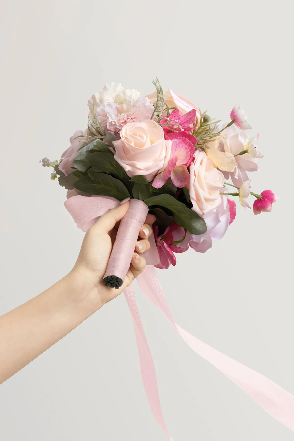 Bridesmaid Bouquet in Powder Pink & Berry Pink & Cream