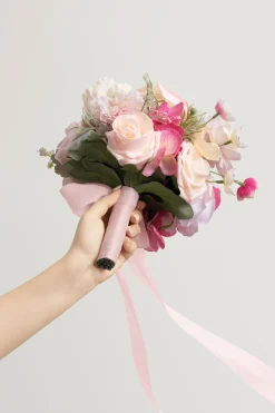 Bridesmaid Bouquet in Powder Pink & Berry Pink & Cream (Set of 4)