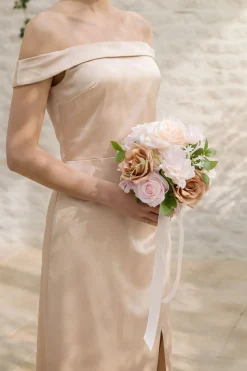 Bridesmaid Bouquet in Powder Pink & Sand Beige(Set of 1 )