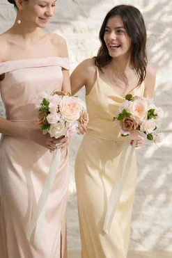 Bridesmaid Bouquet in Powder Pink & Sand Beige(Set of 1 )