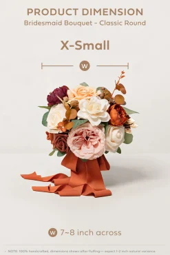 Bridesmaid Bouquet in Terracotta & Burnt Orange | Clearance