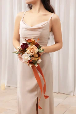 Bridesmaid Bouquet in Terracotta & Burnt Orange | Clearance