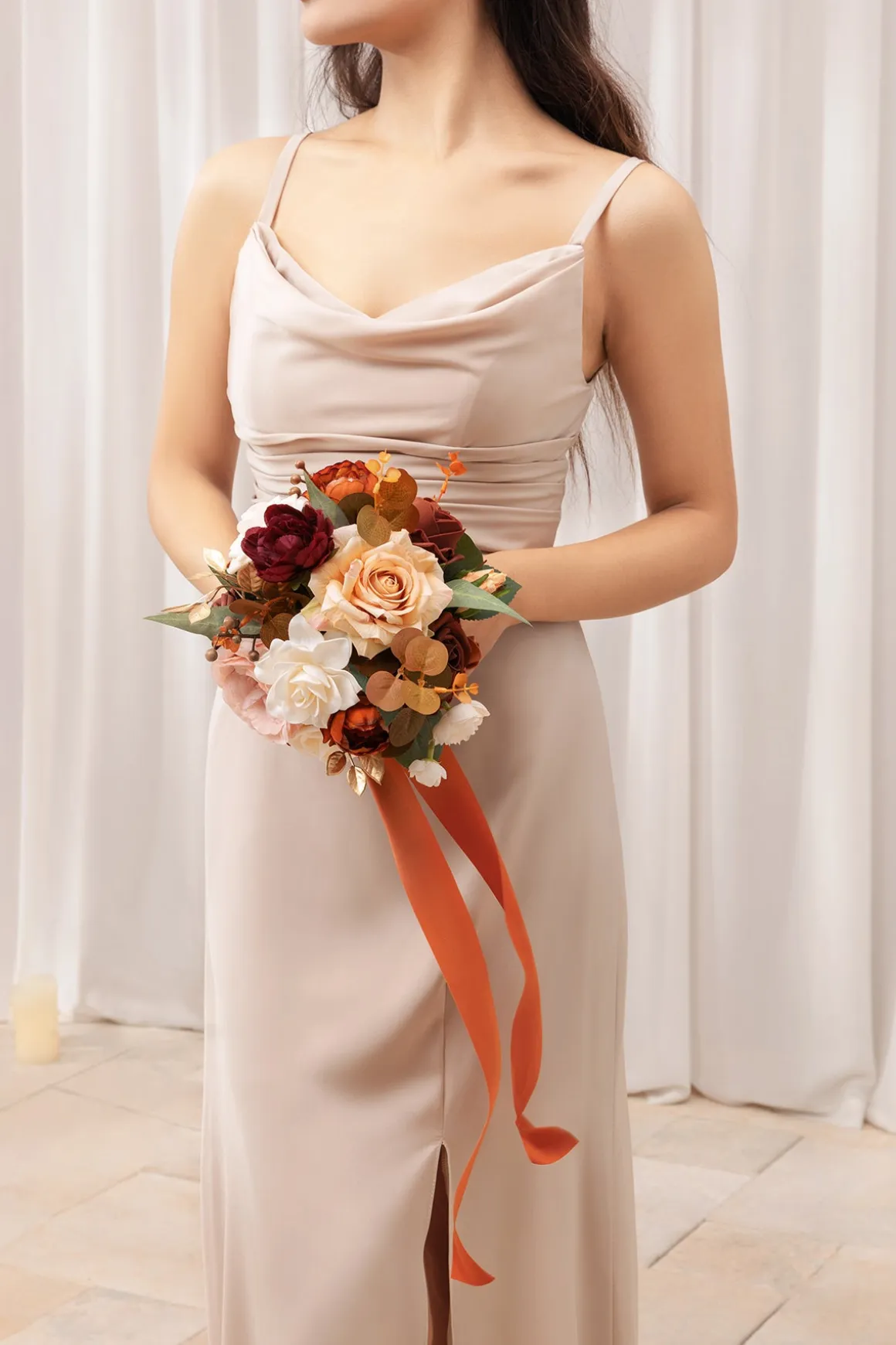 Bridesmaid Bouquet in Terracotta & Burnt Orange | Clearance