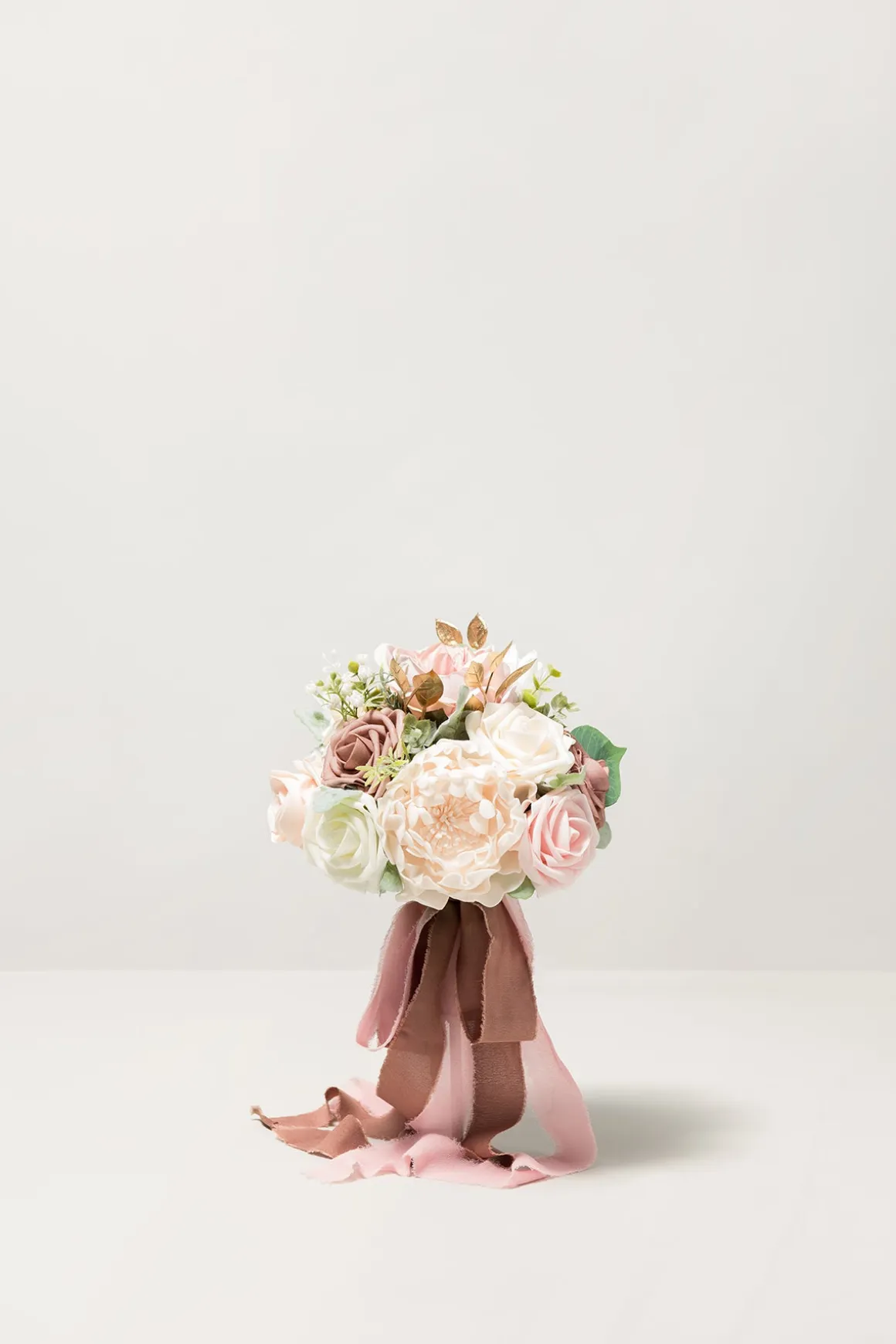 Bridesmaid Bouquets in Dusty Rose & Cream - 7" Round (Set of 1)
