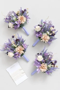 Bridesmaid Bouquets in French Lavender & Plum | Clearance