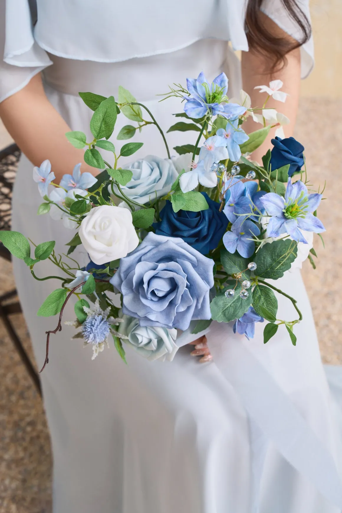 Bridesmaid Bouquets in Timeless French Blue & White | Clearance