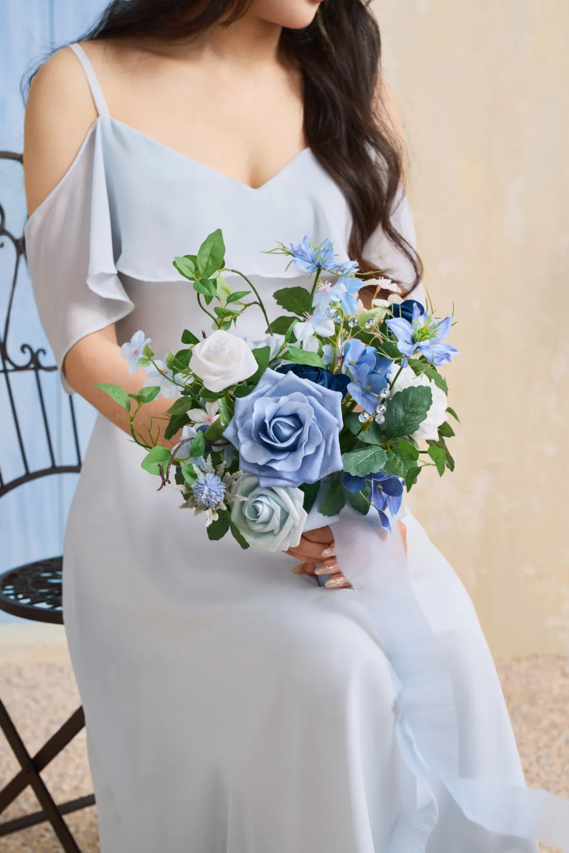 Bridesmaid Bouquets in Timeless French Blue & White | Clearance