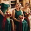 7" Bridesmaid Posy in Burgundy & Burnt Orange (Set of 6)