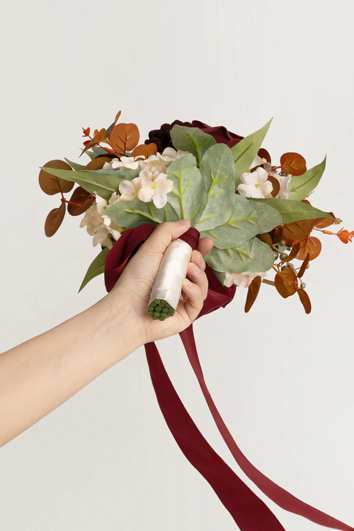 7" Bridesmaid Posy in Burgundy & Burnt Orange (Set of 6)