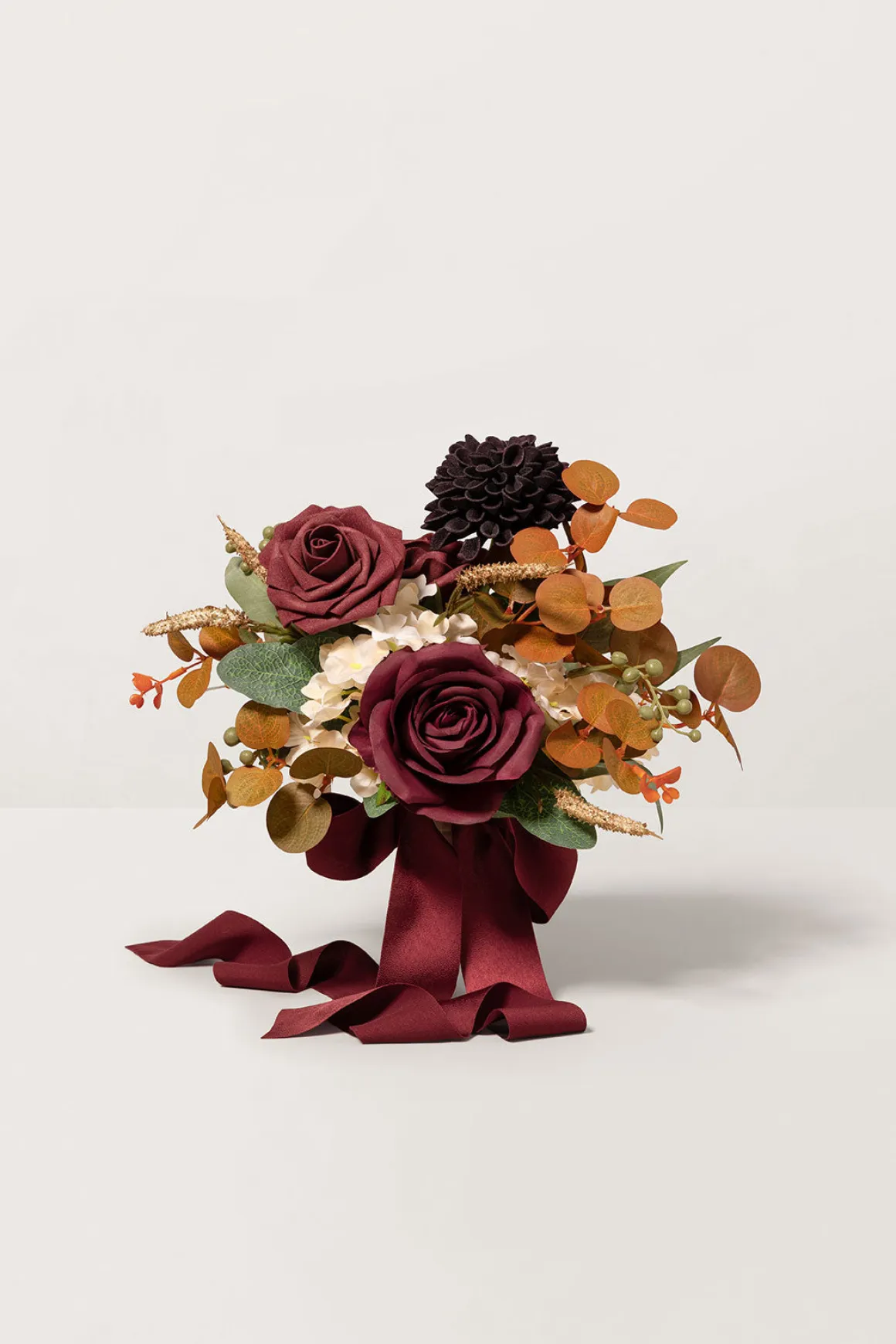 7" Bridesmaid Posy in Burgundy & Burnt Orange (Set of 6)