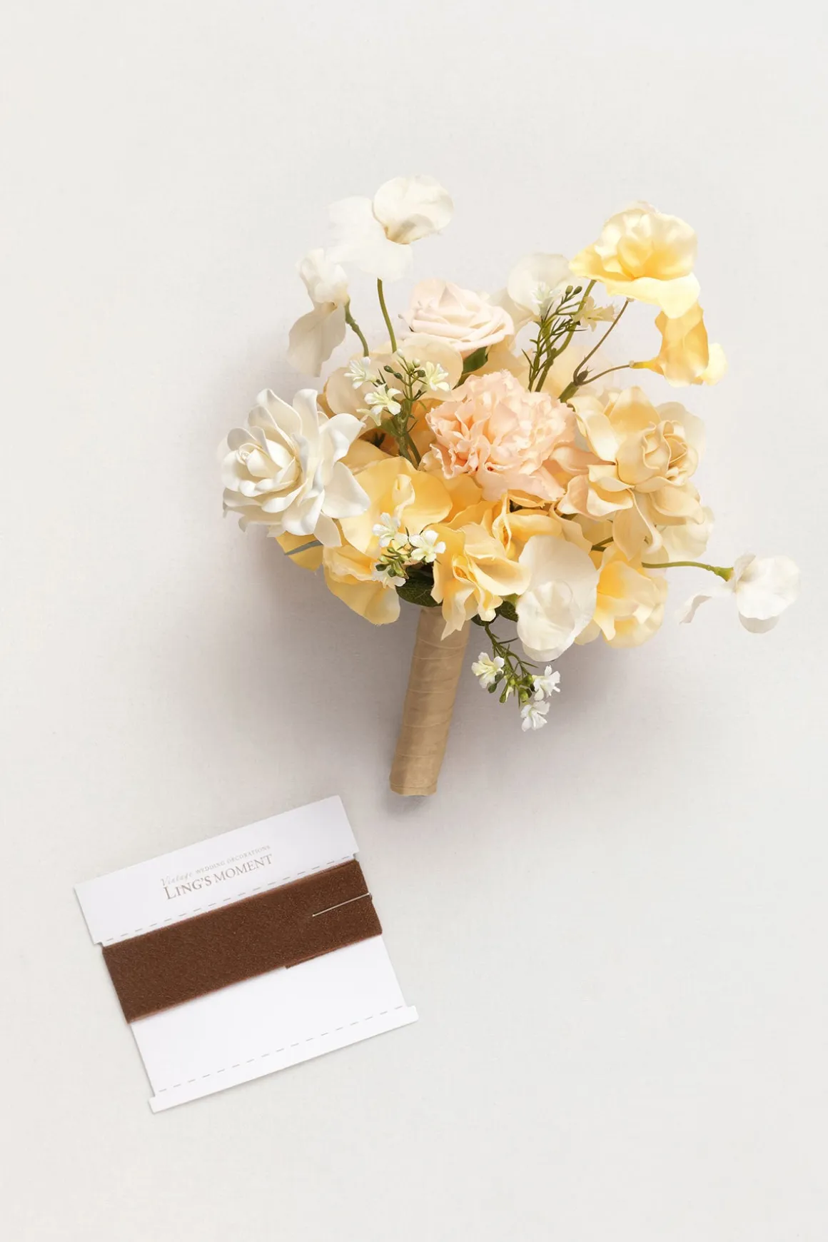 Bridesmaid Posy in Earth Brown & Butter Yellow | Clearance