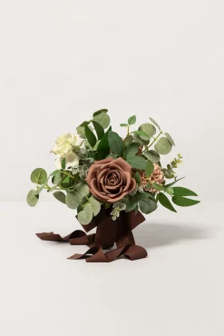7" Bridesmaid Posy in Earth Brown & Sand Beige (Set of 6 )
