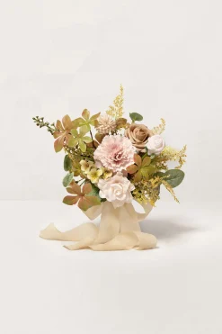 Bridesmaid Posy in Powder Pink & Olive Green