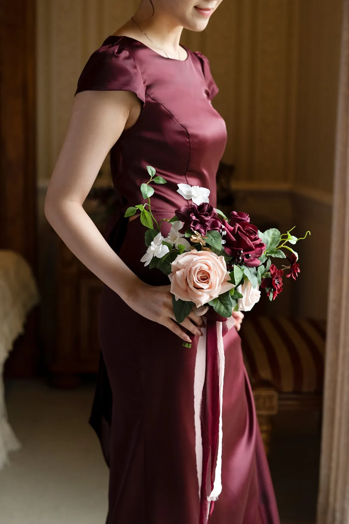 Bridesmaid Posy in Romantic Marsala