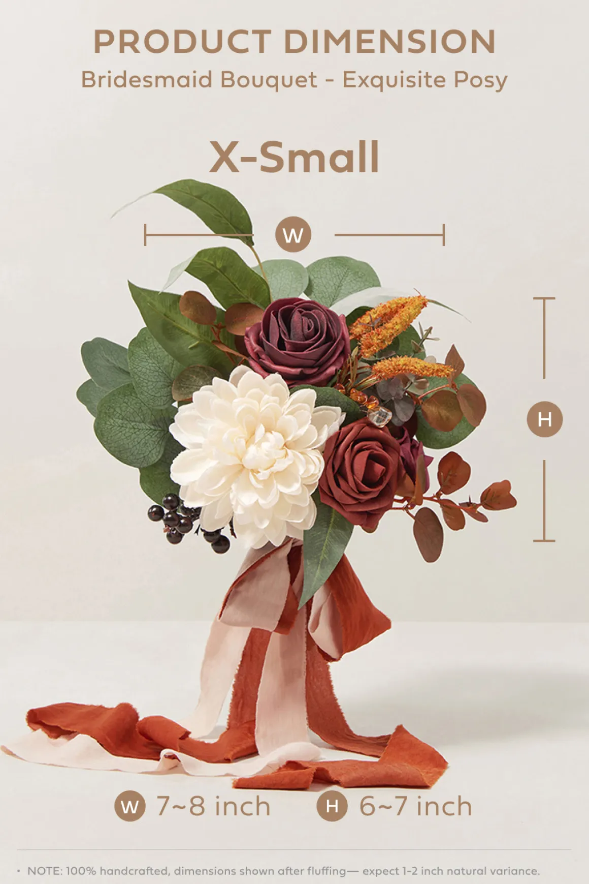Bridesmaid Posy in Sunset Terracotta