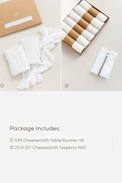Cheesecloth Napkins & Table Runner Set for Reception