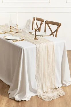 Cheesecloth Table Runner in Ivory