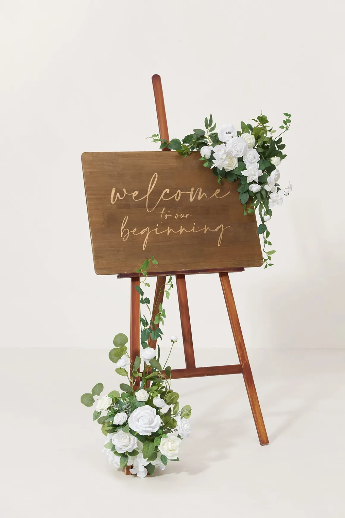 Deluxe Combo Set Flower Sign Decor in White & Sage