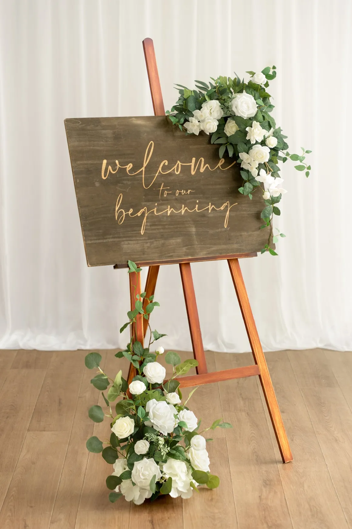Deluxe Combo Set Flower Sign Decor in White & Sage