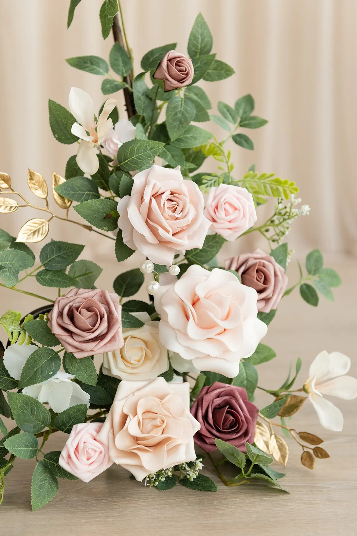Deluxe Combo Set Flower Sign Decor in Dusty Rose & Cream