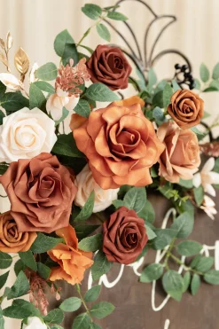 Deluxe Combo Set Flower Sign Decor in Sunset Terracotta