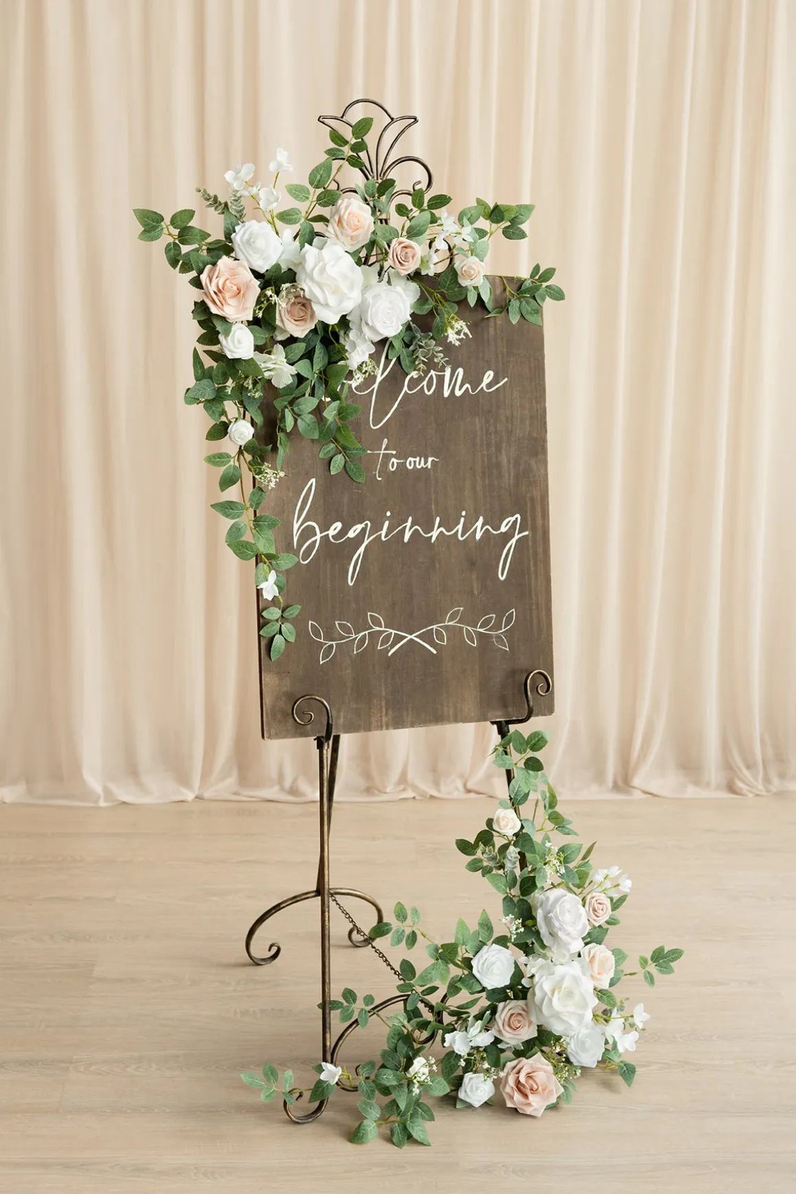 Deluxe Combo Set Flower Sign Decor in White & Sage