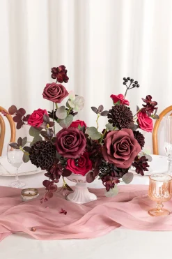 DIY Designer Flower Boxes in Burgundy & Black Baccara (Deluxe Box)