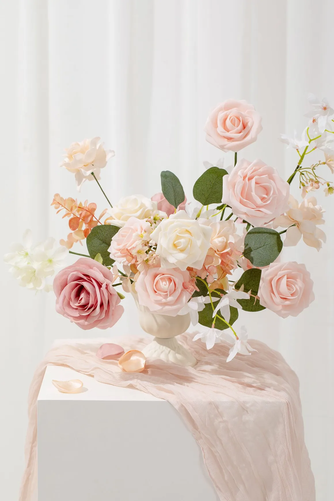 DIY Designer Flower Boxes in Blush & Cream
