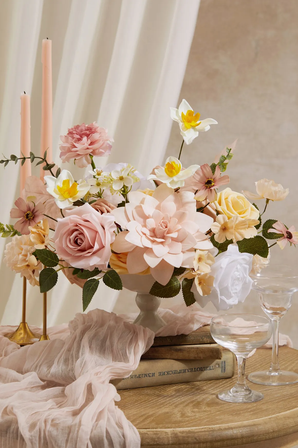 DIY Designer Flower Boxes in Blush & Cream