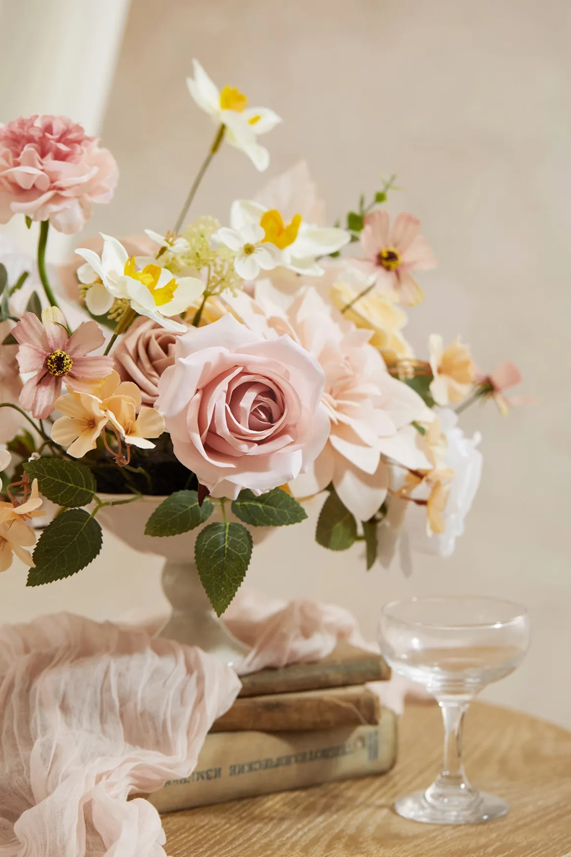 DIY Designer Flower Boxes in Blush & Cream