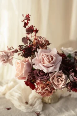 DIY Designer Flower Boxes in Burgundy & Dusty Rose