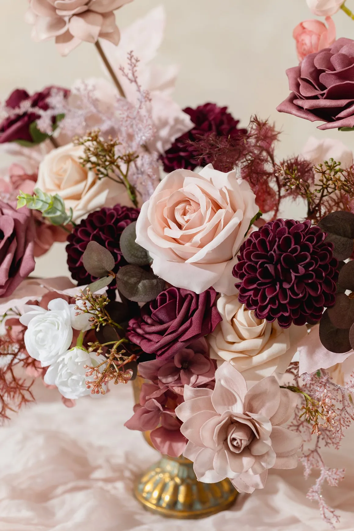 DIY Designer Flower Boxes in Burgundy & Dusty Rose