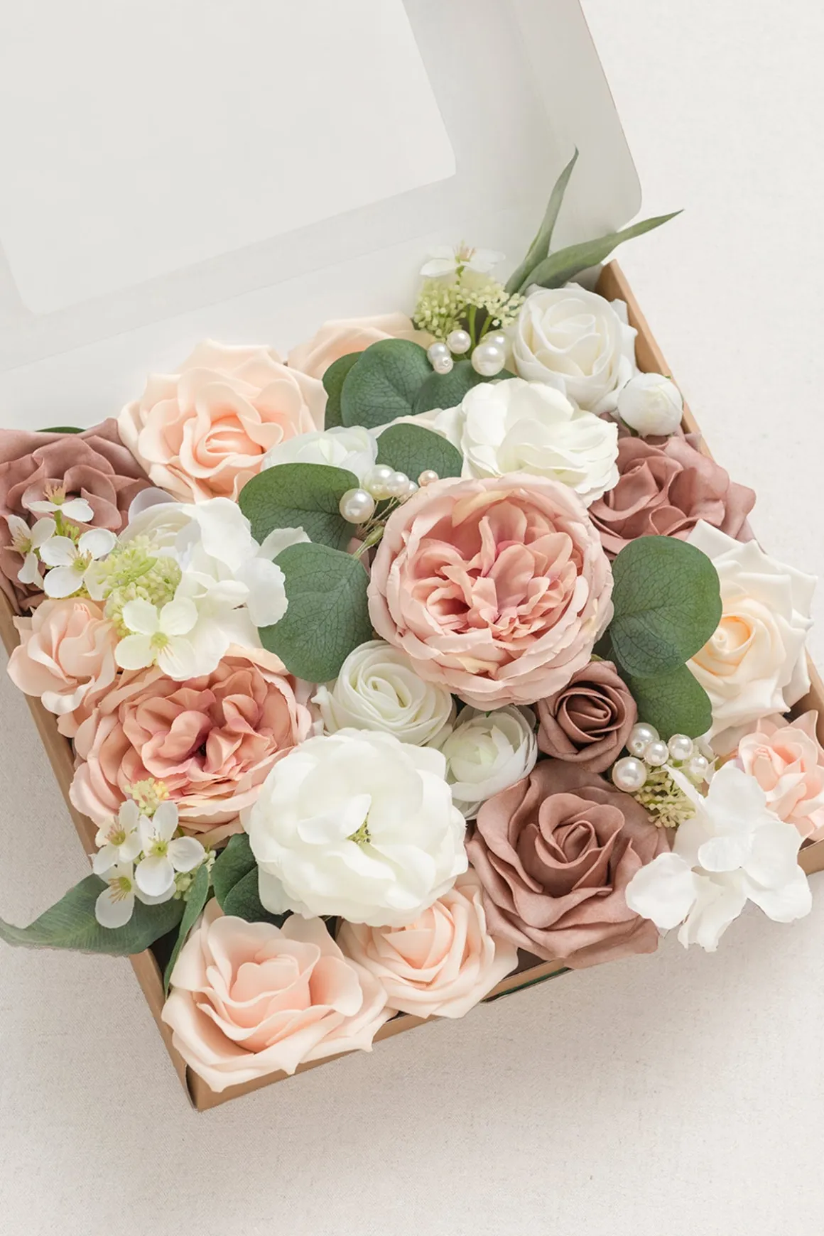 DIY Designer Flower Boxes in Dusty Rose & Cream