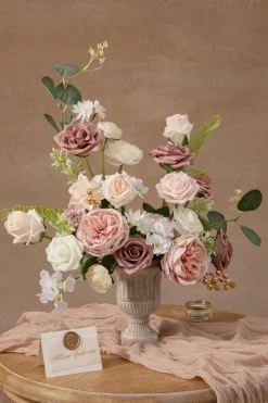 DIY Designer Flower Boxes in Dusty Rose & Cream