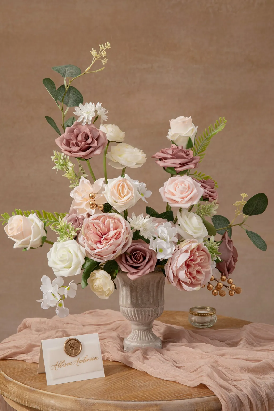 DIY Designer Flower Boxes in Dusty Rose & Cream