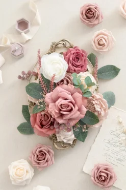 DIY Designer Flower Boxes in Dusty Rose & Cream