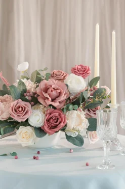 DIY Designer Flower Boxes in Dusty Rose & Cream