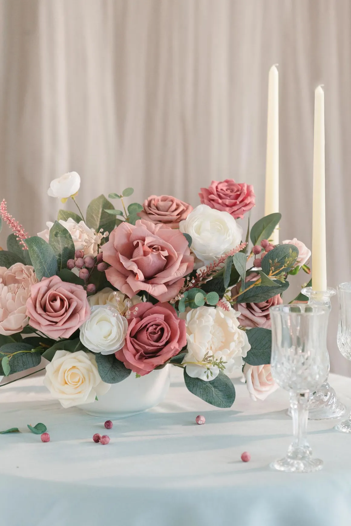 DIY Designer Flower Boxes in Dusty Rose & Cream