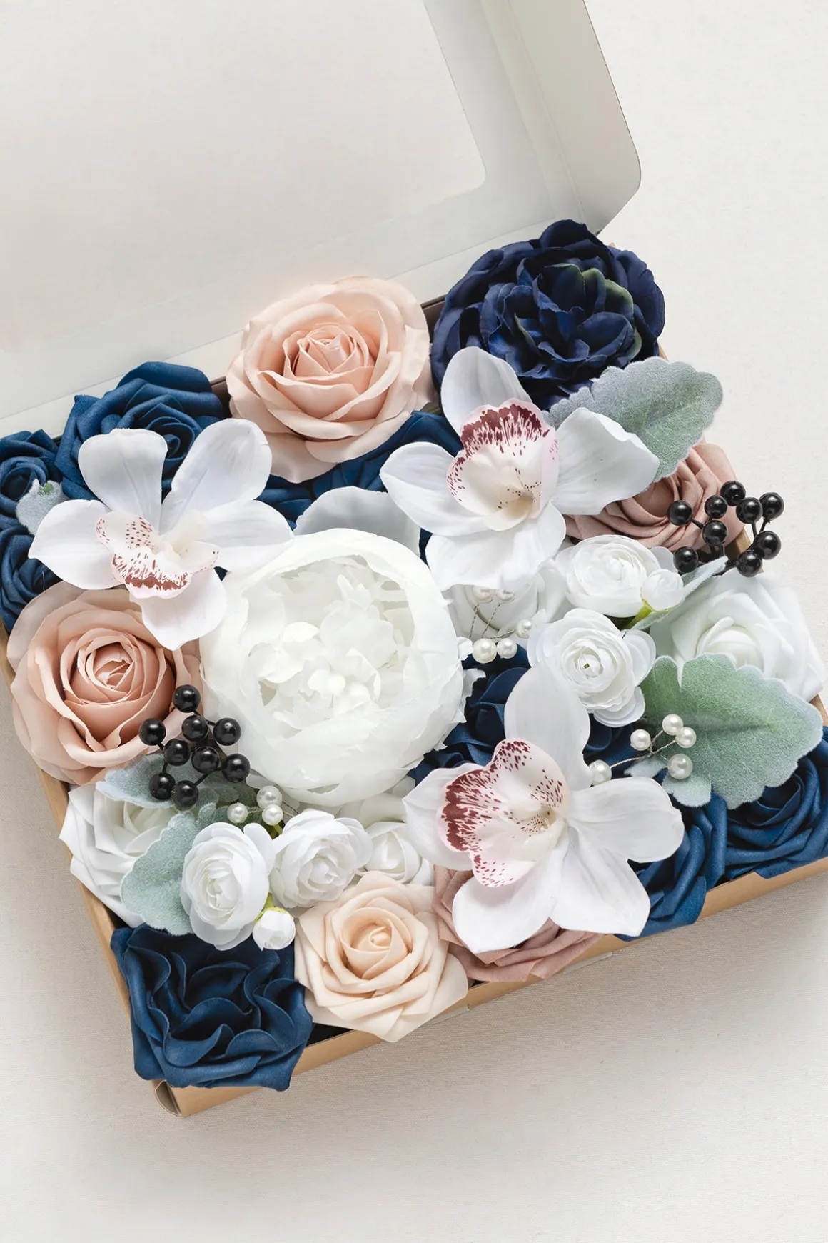 DIY Designer Flower Boxes in Dusty Rose & Navy