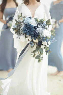 DIY Designer Flower Boxes in Dusty Blue & Navy