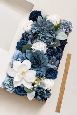 DIY Designer Flower Boxes in Dusty Blue & Navy