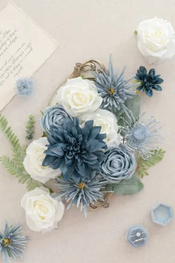 DIY Designer Flower Boxes in Dusty Blue & Navy