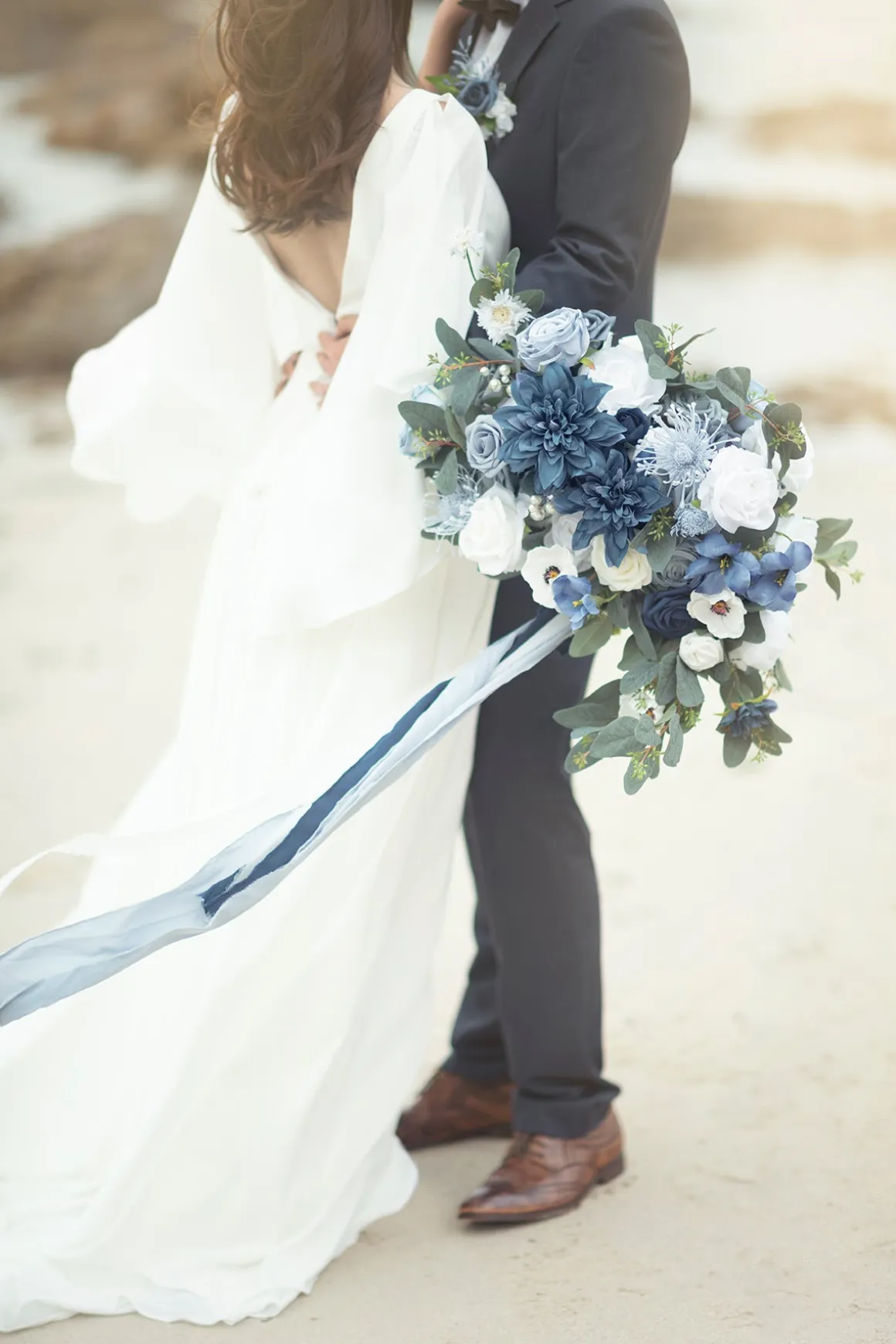 DIY Designer Flower Boxes in Dusty Blue & Navy