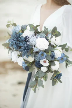 DIY Designer Flower Boxes in Dusty Blue & Navy