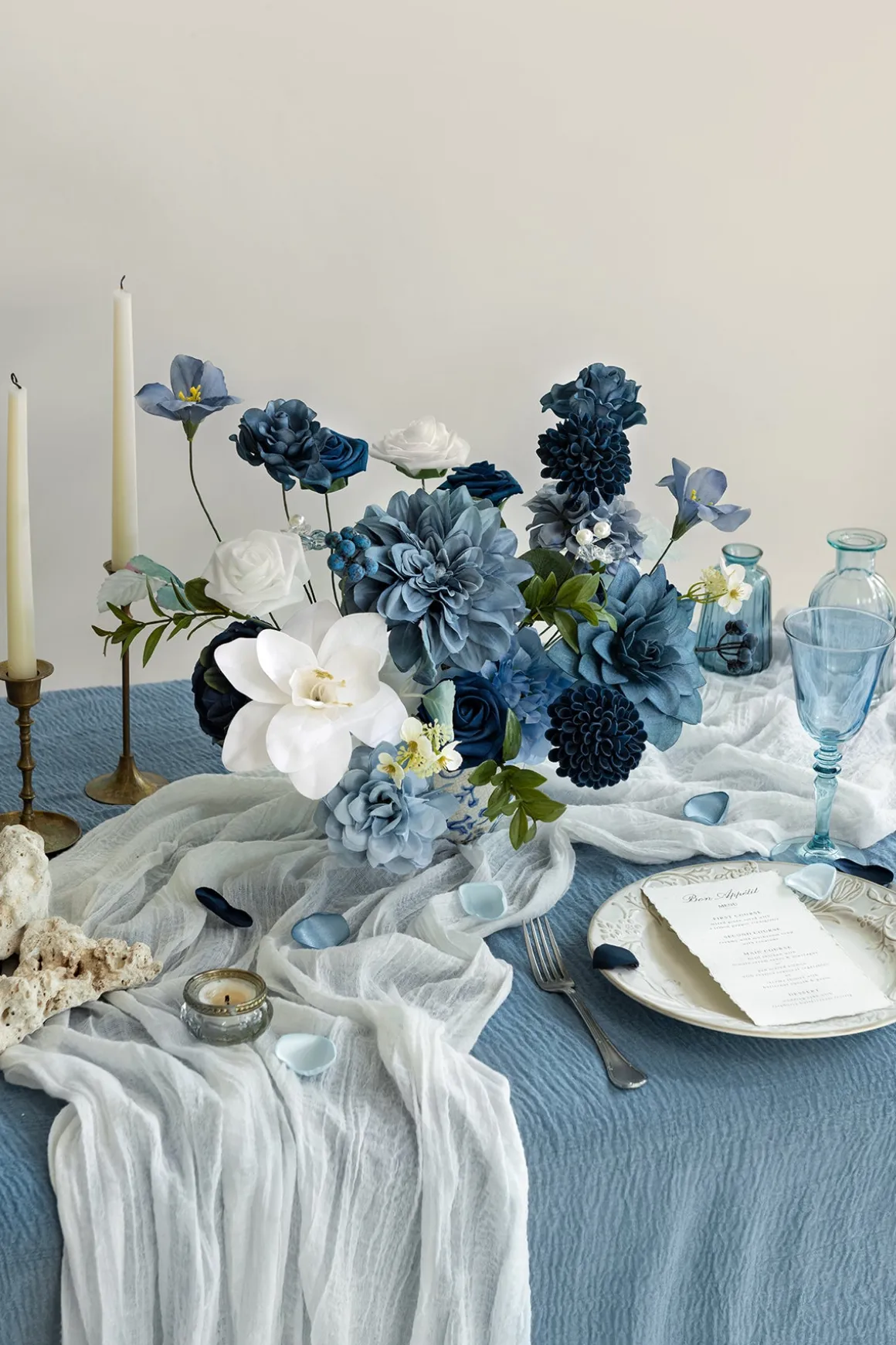 DIY Designer Flower Boxes in Dusty Blue & Navy