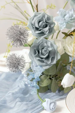 DIY Designer Flower Boxes in Dusty Blue & Navy